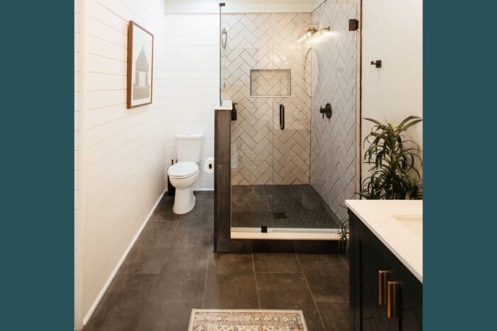 bathroom with a shower