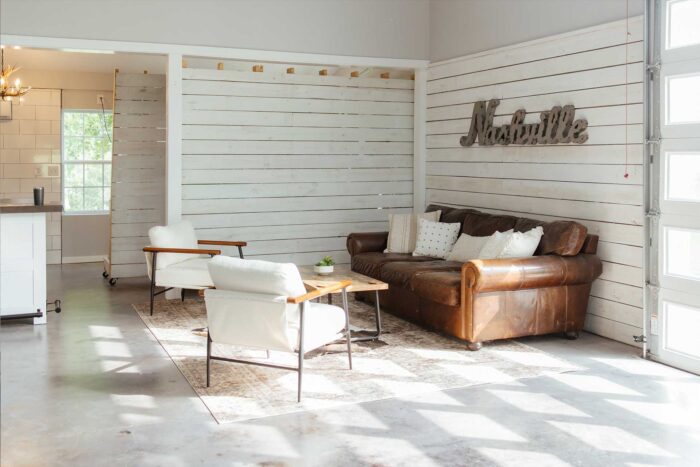 seating area in the barn